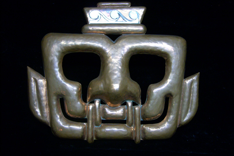 hammered copper and silver mask