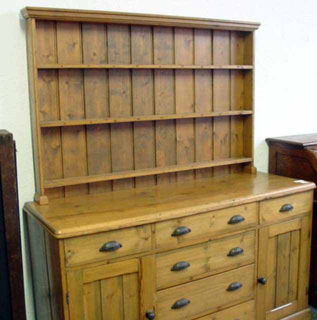 19th c Pine Welch plate cupboard