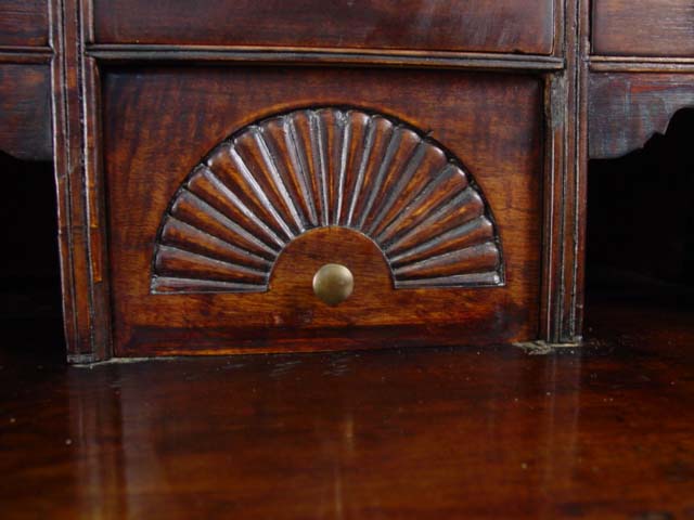 19th c. Cherrywood drop front sectional bookcase cu