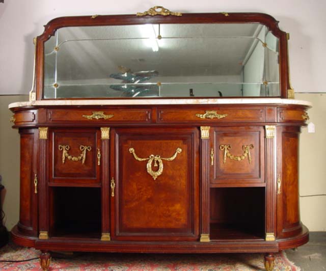 19th c. French Empire Marble top sideboard