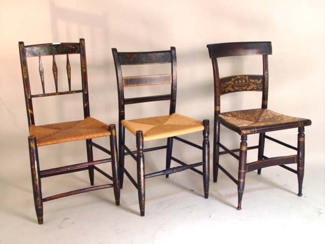 3 Hitchcock chairs