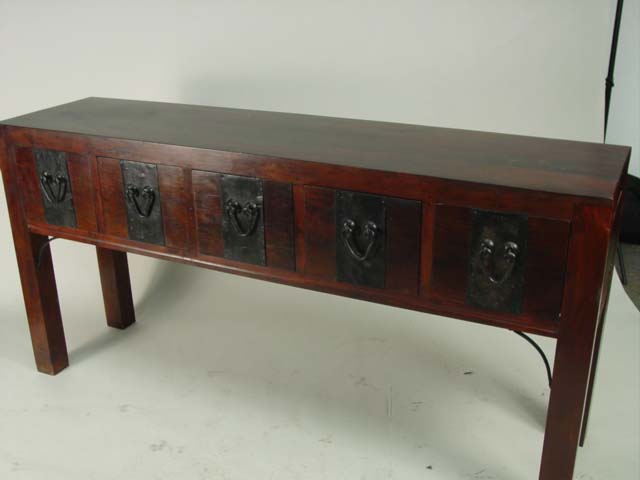 4 drawer sideboard w wrought iron hardware