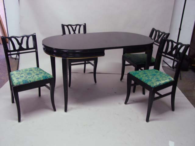5pc Black lacquer dinette set