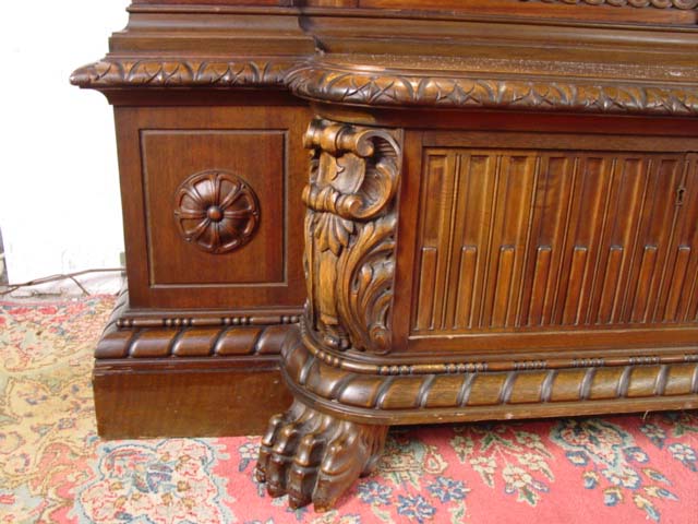 Belgian Highly carved 4 door bookcase base