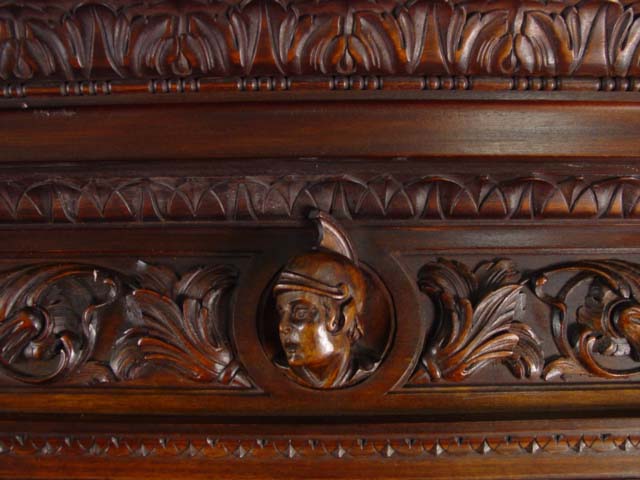 Belgian Highly carved 4 door bookcase cu carving