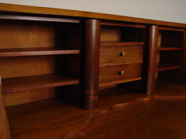 Drop front secretary with claw feet cu