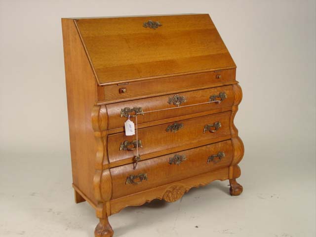 Drop front secretary with claw feet