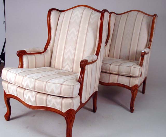 French wing back chairs