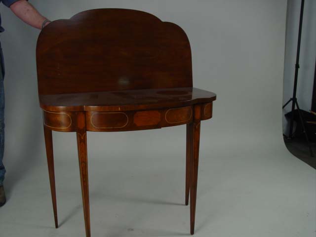 Indaid mahogany card table 2