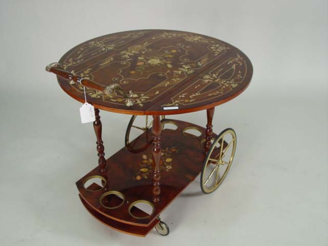 Inlaid tea cart top