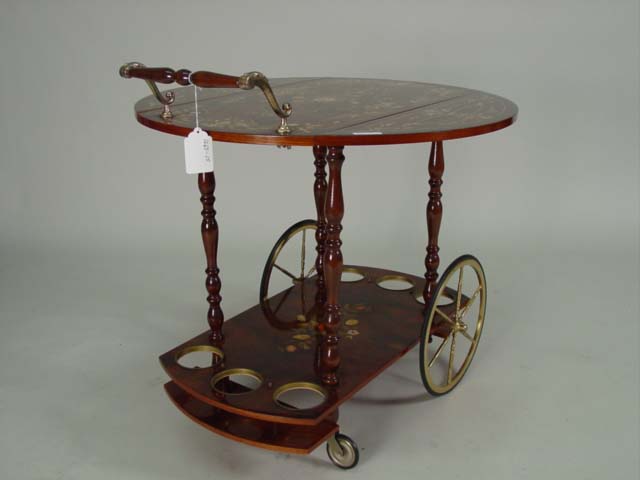 Inlaid tea cart