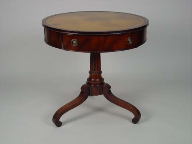 Leather top drum table