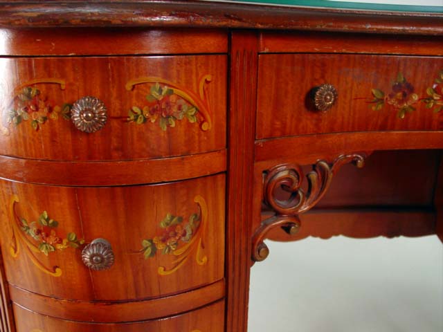 Louis XV kidney shape desk with chair cu