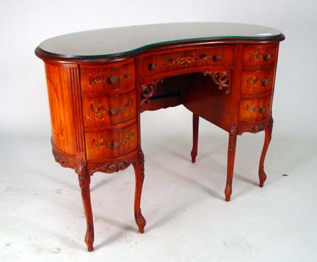 Louis XV kidney shape desk with chair