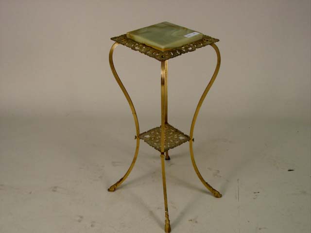 Marble and brass fern stand