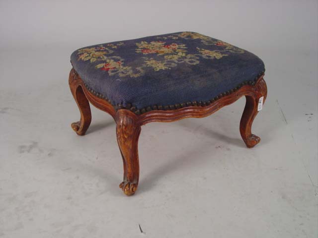 Needlepoint footstool
