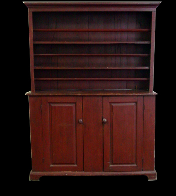 Painted step back cupboard