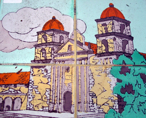 Santa Barbara Mission 4 tile table (2)