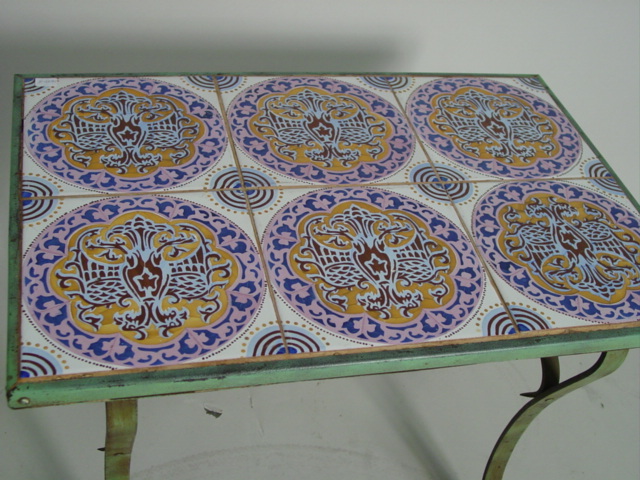 Wrought Iron 6 tile table (2)