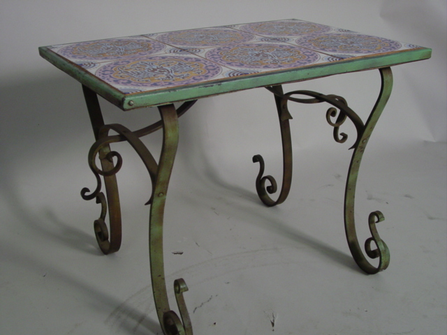 Wrought Iron 6 tile table