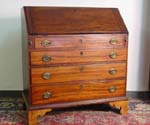 Antique Chippendale Drop front secretary 3 board pine back (2)