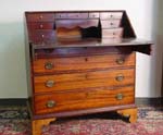 Antique Chippendale Drop front secretary 3 board pine back (3)