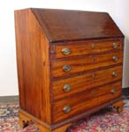 Antique Chippendale Drop front secretary 3 board pine back