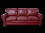 Red leather sofa
