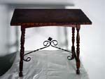 Spanish leather top wr iron stand