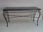 Wr iron wood top  (black) table