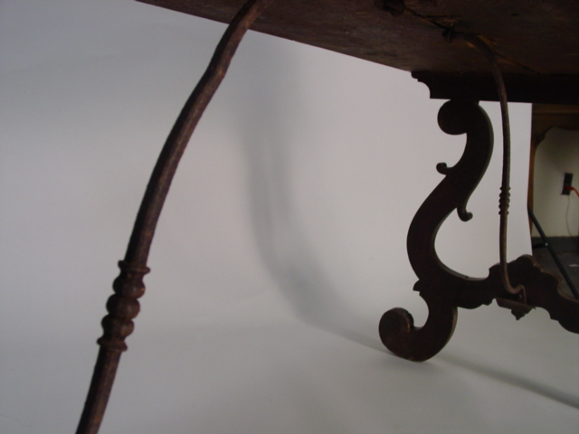 19th. c. Spanish Colonial fold open writing desk w.i. and leg