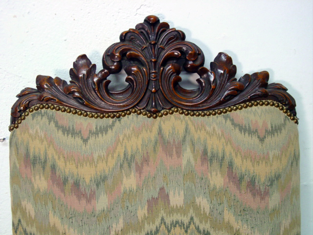 Highly Carved Walnut Spanish Revival Chair cu