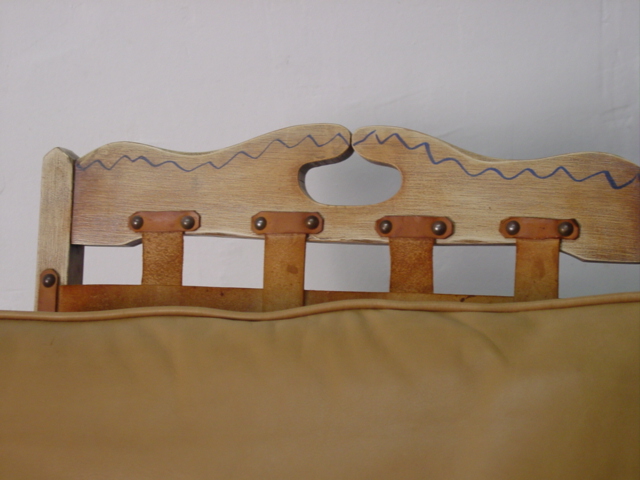 Monterey handpainted arm chair leather back and pad