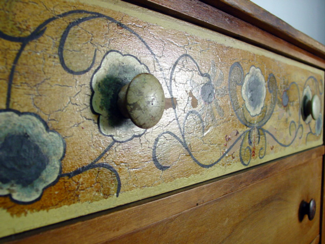 Monterey-Stamped handpainted 5dr. highboy ci