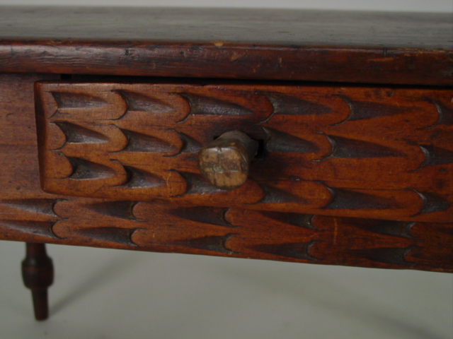 Spanish 1dr.  primitive  side table detail