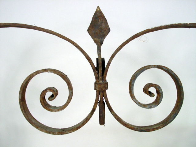 Wrought iron headboard center