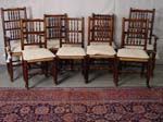 19th c Spanish set of 8 rush chairs