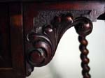 19th c. Spanish Colonial rope twist library table w. wrought iron detail