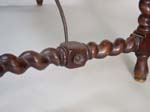 19th c. Spanish Colonial rope twist library table w. wrought iron leg detail