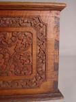 19th c. highly carved walnut box dovetail