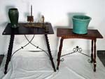 Spanish tables w. wr. iron, Gladding, McBean jardinieres