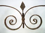 Wrought iron headboard center
