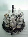 Victorian 8 bottle cruet set 3
