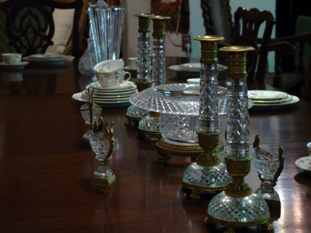 Crystal and Bronze table set