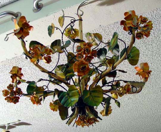 Floral wr iron chandelier