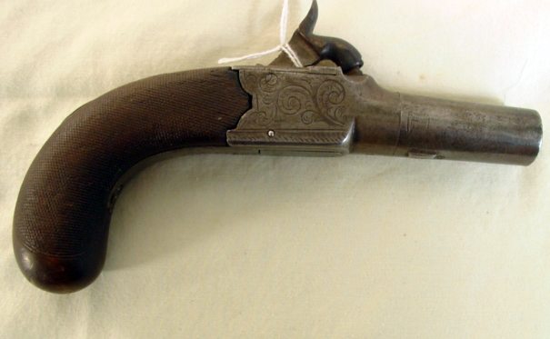 Small Derringer Percussion flintlock w engraving