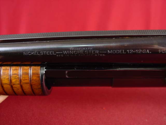 Winchester Model 12 rifle w rare32in. ribbed barrel cu