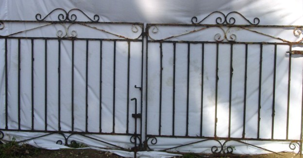 Pair of wr iron driveway gates