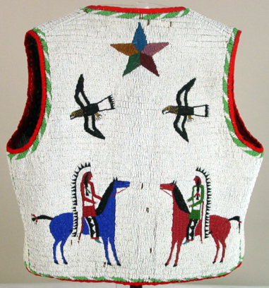 19th c. Beaded Native Am.Vest worn by Texas Cooper back