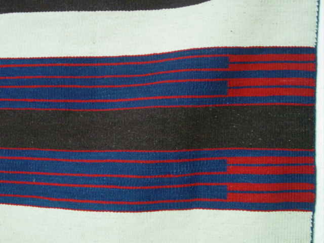 2nd phase Navajo Chief's blanket 60x70 w indigo (3)